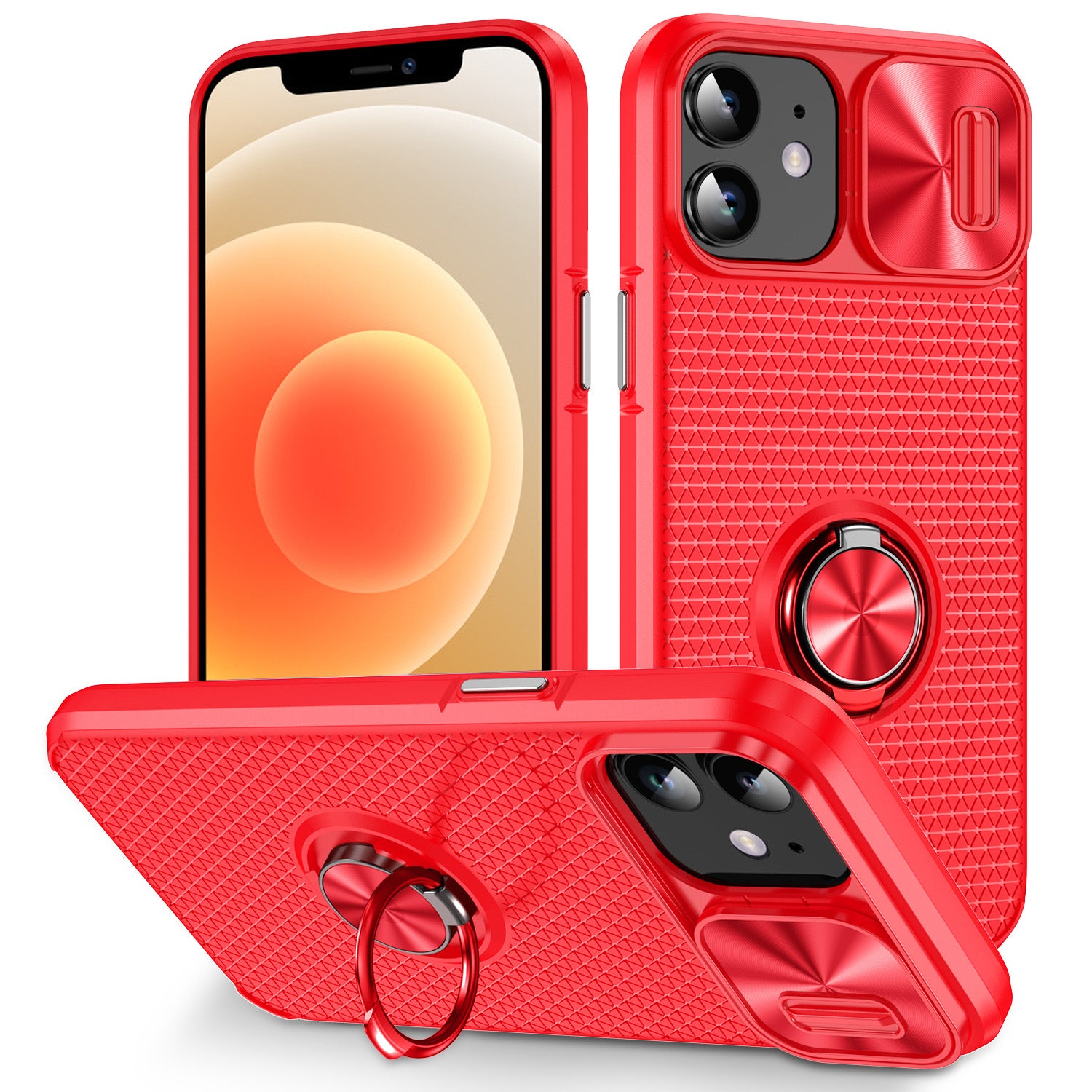 Pro iPhone 12 / 12 Pro Slide Kryt objektivu Pouzdro na telefon Ring Stojánek na PC TPU pouzdro na mobil Pro iPhone 12 / 12 Pro Slide Kryt objektivu Pouzdro na telefon Ring Stojánek na PC TPU pouzdro na mobil